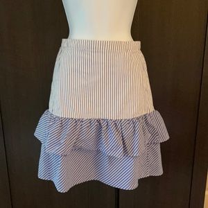 J Crew Striped Ruffle Skirt Tiered Style SZ 00